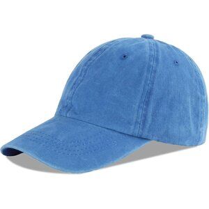 Unisex Washed-jewelry Blue Baseball Cap Cotton Fits Washed Denim Adjustable Hat